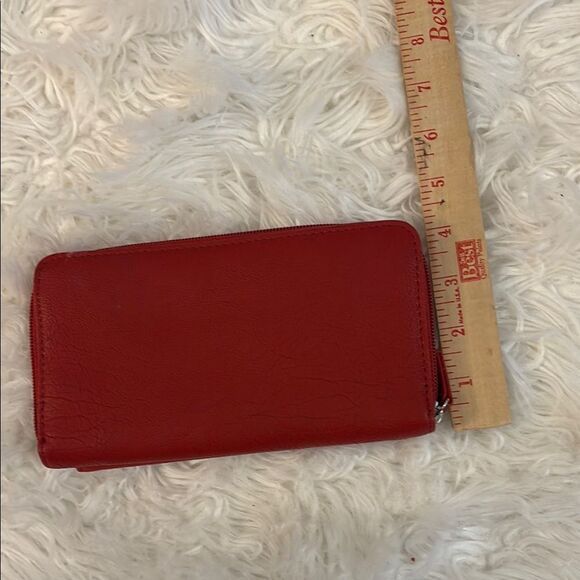 Kenneth Cole Reaction Red Wallet with Silver Studs NWOT - Picture 3 of 7